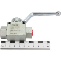 Гидравлический шаровой кран TITAN LOCK 1/4", типа ВР-ВР, с креп. отв., сталь TLHYDV1/4F