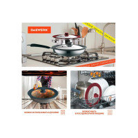 Универсальная крышка для любой сковороды и кастрюли DASWERK 3 размера (24-26-28 см) антрацит 607589