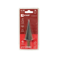 Ступенчатое сверло HSS 14 ступеней EKF ST-4-30/2