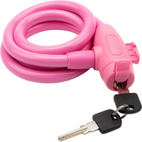 Тросовый замок для велосипедов и колясок с ключом Четыре сезона 100 см, розовый 79-0304