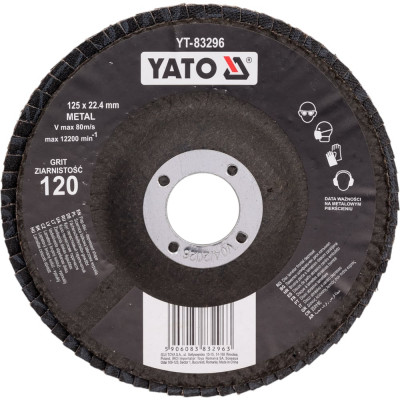 Круг лепестковый тарельчатый 125 мм, Р120, выпуклый YATO YT-83296