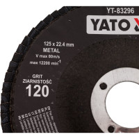 Круг лепестковый тарельчатый 125 мм, Р120, выпуклый YATO YT-83296