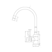 Смеситель для кухни ESKO, Кухня/Kitchen, гибкий излив, нержавеющая сталь/черный, K44SB