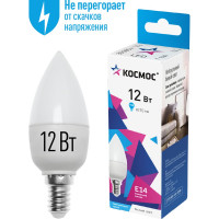 Светодиодная лампа КОСМОС LED 12Вт Свеча 220В E14 4500К LkecLED12wCNE1445