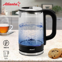 Электрический стеклянный чайник Atlanta ATH-2475 black