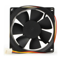 Вентилятор Gembird 80x80x25, втулка, 3 pin, провод 30 см, FANCASE