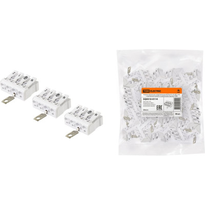 Пружинная соединительная клемма TDM ELECTRIC КСПнз4-2L+N+PE 16 A SQ0510-0114