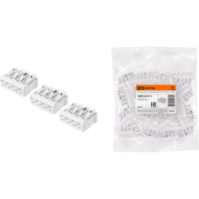 Пружинная соединительная клемма TDM ELECTRIC КСП4-2L+N+PE 16 A SQ0510-0111