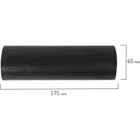 Мешки в рулоне для мусора 120 л, черные, 10 шт, ПВД, 30 мкм, 65x100 см ЛЮБАША 608096