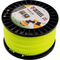 Леска FLEX CORD витой квадрат 2.4 мм, 243 м, на DIN катушке для триммера Denzel 96298