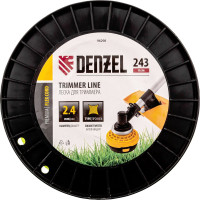 Леска FLEX CORD витой квадрат 2.4 мм, 243 м, на DIN катушке для триммера Denzel 96298