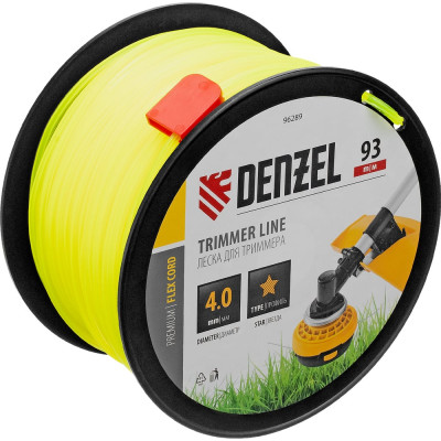 Леска FLEX CORD звезда 4 мм, 93 м, на DIN катушке для триммера Denzel 96289