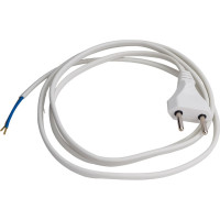 Сетевой шнур Мастер Тока ШВВПбм 2x0.75 белый, 6А, без заземления, 1,5м, плоская вилка СШ0035