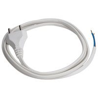 Сетевой шнур Мастер Тока ШВВПбм 2x0.75 белый, 6А, без заземления, 1,5м, плоская вилка СШ0035