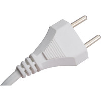 Сетевой шнур Мастер Тока ШВВПбм 2x0.75 белый, 6А, без заземления, 1,5м, плоская вилка СШ0035