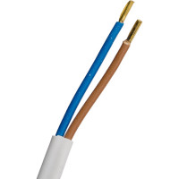 Сетевой шнур Мастер Тока ШВВПбм 2x0.75 белый, 6А, без заземления, 1,5м, плоская вилка СШ0035