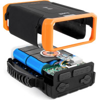 Внешний аккумулятор TopOn 96000mah dc 84w, type-c pd 60w, 2 usb qc3.0 18w, qi 10w, 2 авторозетки 180w, фонарь, защита от брызг, lifepo4 TOP-X100PRO