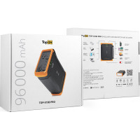 Внешний аккумулятор TopOn 96000mah dc 84w, type-c pd 60w, 2 usb qc3.0 18w, qi 10w, 2 авторозетки 180w, фонарь, защита от брызг, lifepo4 TOP-X100PRO