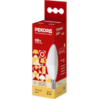 Светодиодная лампа РЕКОРД LED B37-U 8W Е14 3000К 25038