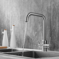 Смеситель для кухни SHEVANIK с подключением к фильтру питьевой воды, сатин S268B