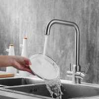 Смеситель для кухни SHEVANIK с подключением к фильтру питьевой воды, сатин S268B