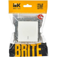 1-клавишный выключатель IEK Brite с индикацией 10а вс10-1-1-брб белый BR-V10-1-10-K01