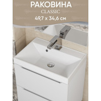 Полувстраиваемая раковина для ванной uperwood Classic_50 см, прямоугольная 2911020335