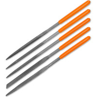 Набор надфилей (напильников) TDM ELECTRIC 5 штук, Ø3 мм, длина 140 мм, пластиковая рукоятка, серия "Рубин" SQ1026-0301