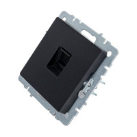 Компьютерная розетка rj45 IEK Brite рк10-брч категория 5e, черный BR-K10-1-K02