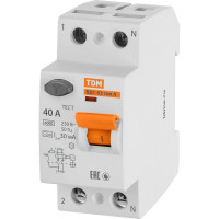 Устройство защитного отключения TDM ELECTRIC ВД1-63 2Р 40А 30мА тип А SQ0203-0078