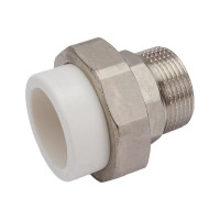 Комбинированная разъемная муфта (американка) PRO AQUA PP-R НР белая d-40 мм 1 1/4" PA21020b