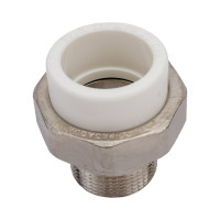 Комбинированная разъемная муфта (американка) PRO AQUA PP-R НР белая d-40 мм 1 1/4" PA21020b