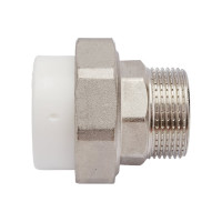 Комбинированная разъемная муфта (американка) PRO AQUA PP-R НР белая d-40 мм 1 1/4" PA21020b