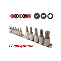 Набор бит-насадок Torx 1/4" и 3/8", 11 шт. FORCE 2111I