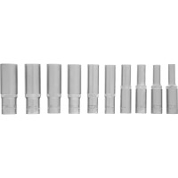 Набор удлиненных торцевых головок 1/4", 6-ти гр CrV, 4-13 мм, 10 шт. STELS 13605