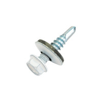 Кровельный саморез Качественный КРЕПЕЖ белый, 5.5х25 мм, RAL 9003, 50 шт. 0200101 КЧ