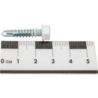 Кровельный саморез Качественный КРЕПЕЖ белый RAL 9003, 5.5х25 мм, 200 шт 1000181 КЧ