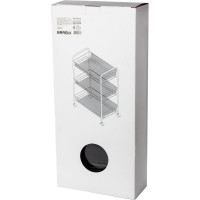 Офисно-бытовая этажерка-тележка 3 яруса, на колесах, металл, черная, 43,5х26х62,5 см BRABIX 603751