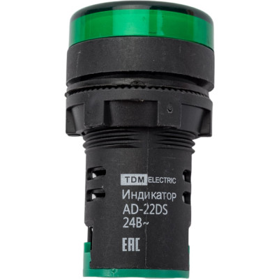Лампа TDM ELECTRIC AD-22DS матрица, d22мм, зеленый, 24В, AC/DC SQ0702-0007
