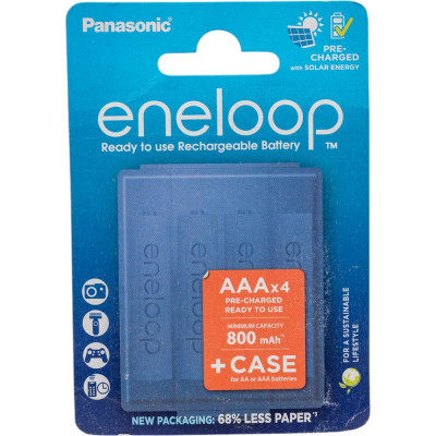 Аккумулятор Panasonic eneloop BK-4MCDEC4BE 800mAh AAA R03 +футляр BL4 УТ-00000802