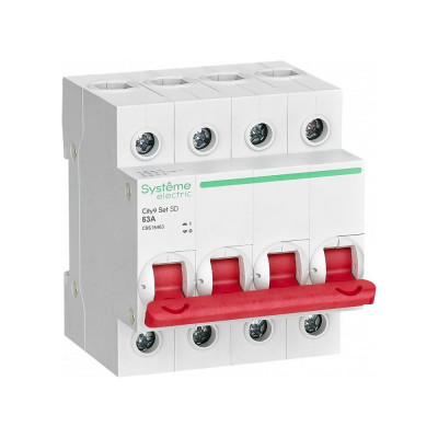 Выключатель нагрузки Systeme Electric City9 set вн 4p 63а 400в (ранее EZ9S16463) C9S16463