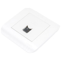 Компьютерная розетка LUXAR Deco с/у RJ-45 белая с рифленой рамкой 4606400620372