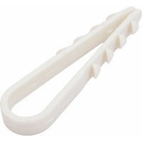 Дюбель хомут КРЕП-КОМП для крепления кабеля, цвет-белый 19х25 100шт дх1925