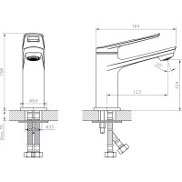 Одноручный смеситель для умывальника RUSH хром ST1235-11