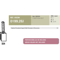 Комплект графитовых щеток 2 шт аналог BOSCH OEM 2607014017 Asein 0199.26J