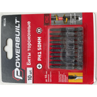Биты торсионные powerbuilt PH1, 50 мм, 10 шт TORGWIN WBT1135