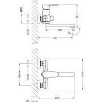 Смеситель Lemark Point универсальный LM0317C