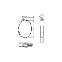 Хомут с пружинной вставкой KALE CLAMP KALE WD IS 45-65/12 W3 уп. (10шт.) 45-65 WD1273IS