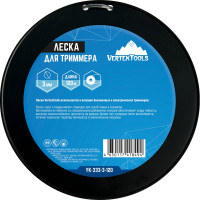 Леска для триммера VERTEX 3 мм, бобина 120 м, круг с сердечником vertextools YK-333-3-120
