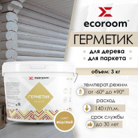 Герметик акриловый ECOROOM AS-16 для дерева, медовый, 3 кг 225-1-3/мед